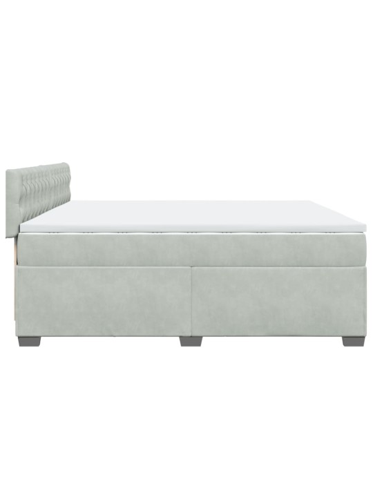 Box spring postel s matrací světle šedá 200x200 cm samet