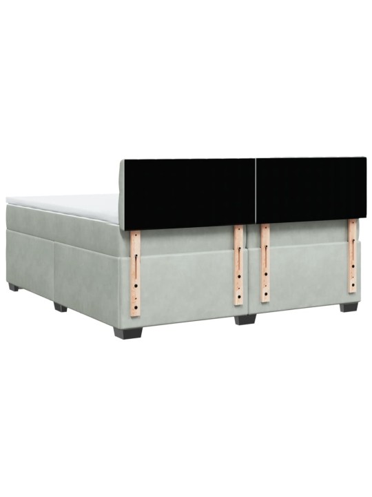 Box spring postel s matrací světle šedá 200x200 cm samet