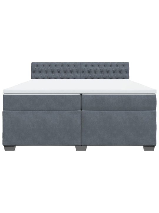 Box spring postel s matrací tmavě šedá 200x200 cm samet