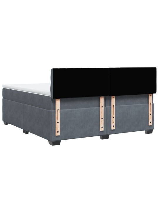Box spring postel s matrací tmavě šedá 200x200 cm samet