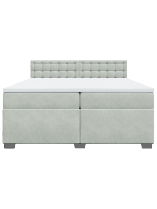 Box spring postel s matrací světle šedá 200x200 cm samet