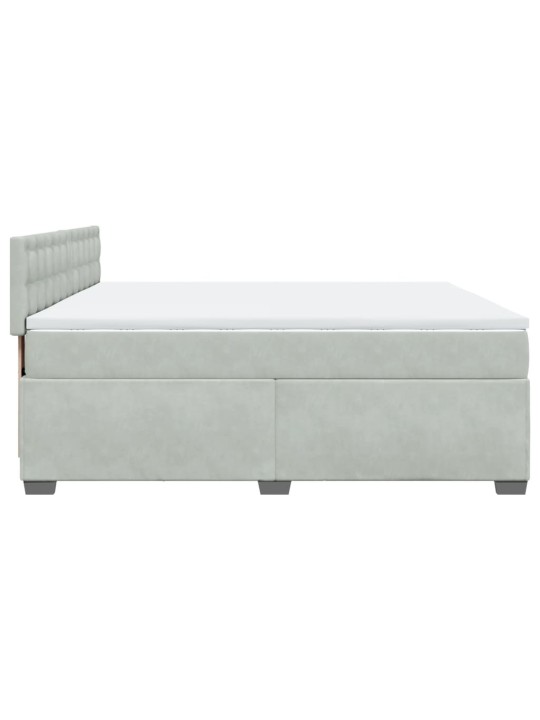 Box spring postel s matrací světle šedá 200x200 cm samet