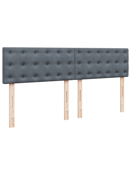 Box spring postel s matrací tmavě šedá 200x200 cm samet