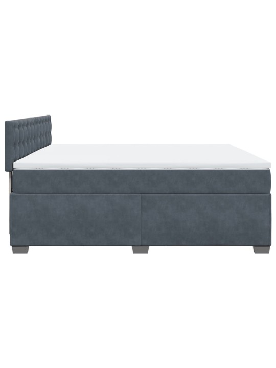 Box spring postel s matrací tmavě šedá 200x200 cm samet