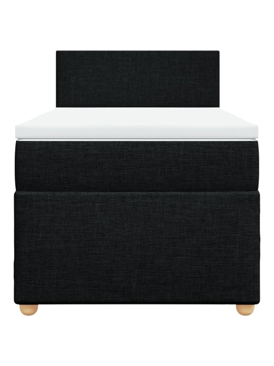 Box spring postel s matrací černá 80 x 200 cm textil
