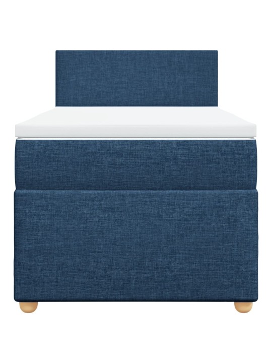Box spring postel s matrací modrá 80x200 cm textil