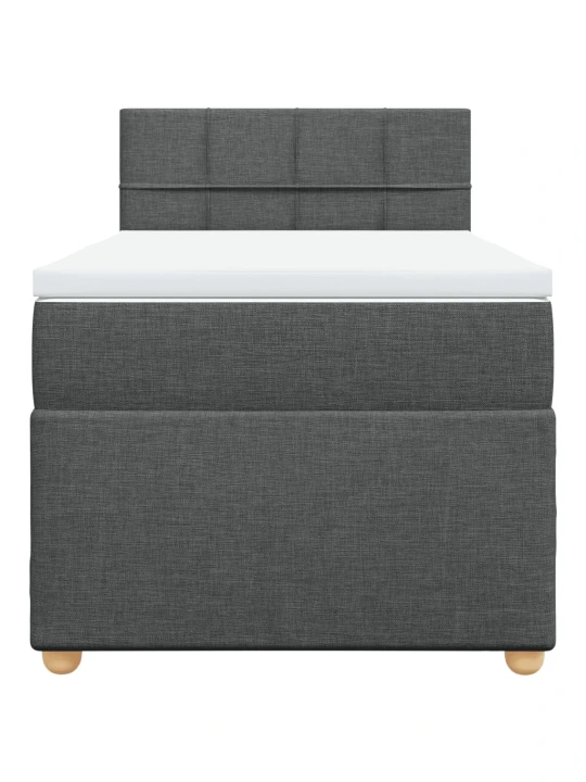 Box spring postel s matrací tmavě šedá 80 x 200 cm textil