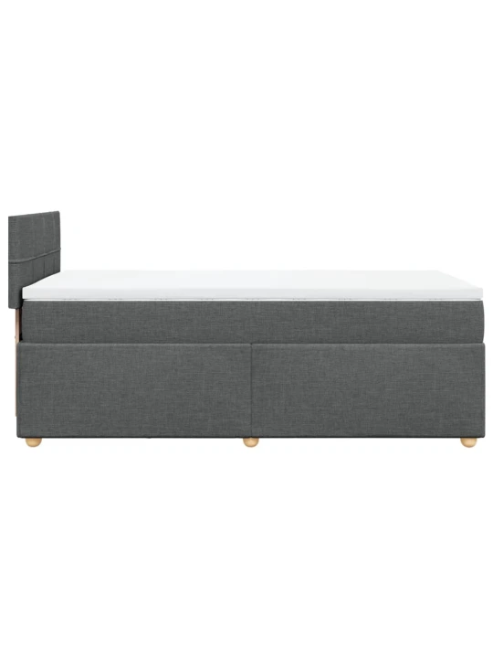 Box spring postel s matrací tmavě šedá 80 x 200 cm textil