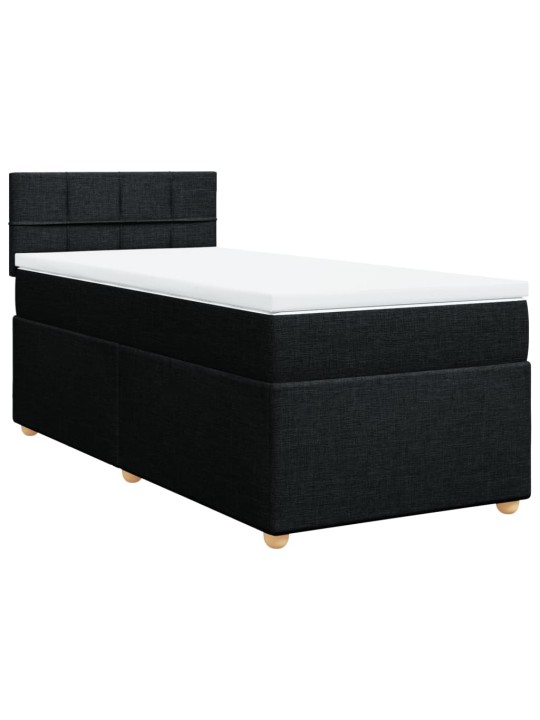 Box spring postel s matrací černá 80 x 200 cm textil