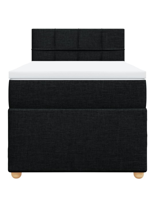 Box spring postel s matrací černá 80 x 200 cm textil