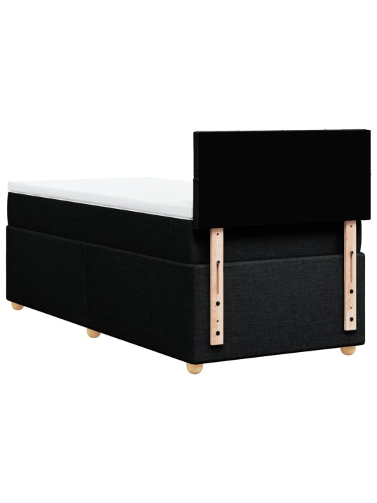 Box spring postel s matrací černá 80 x 200 cm textil