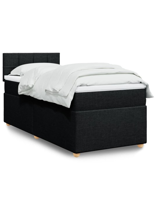 Box spring postel s matrací černá 80 x 200 cm textil
