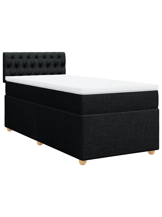 Box spring postel s matrací černá 80 x 200 cm textil