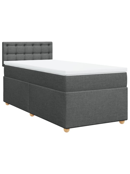 Box spring postel s matrací tmavě šedá 80 x 200 cm textil