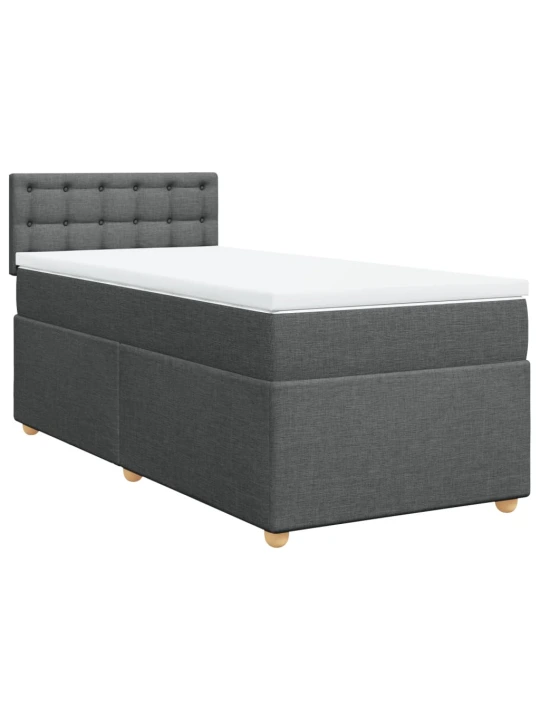 Box spring postel s matrací tmavě šedá 80 x 200 cm textil