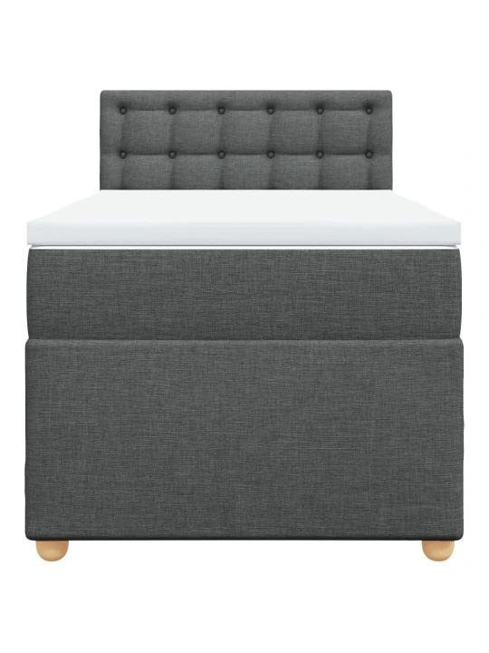 Box spring postel s matrací tmavě šedá 80 x 200 cm textil