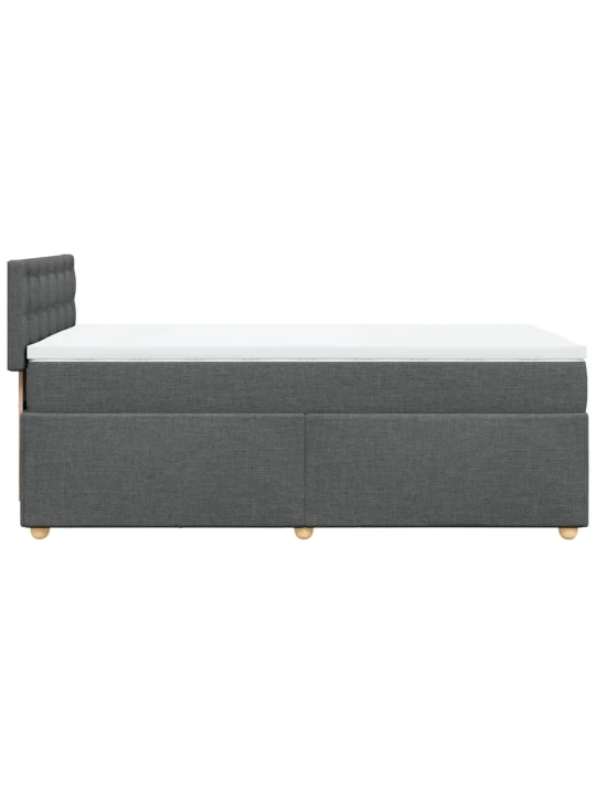 Box spring postel s matrací tmavě šedá 80 x 200 cm textil