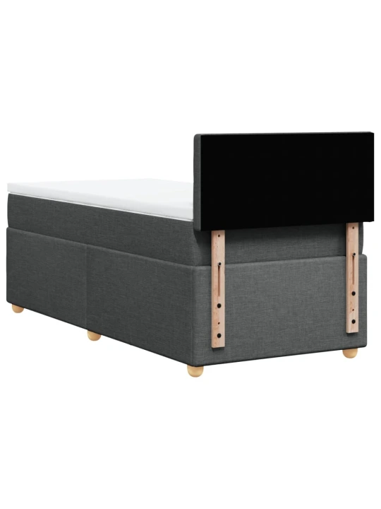 Box spring postel s matrací tmavě šedá 80 x 200 cm textil