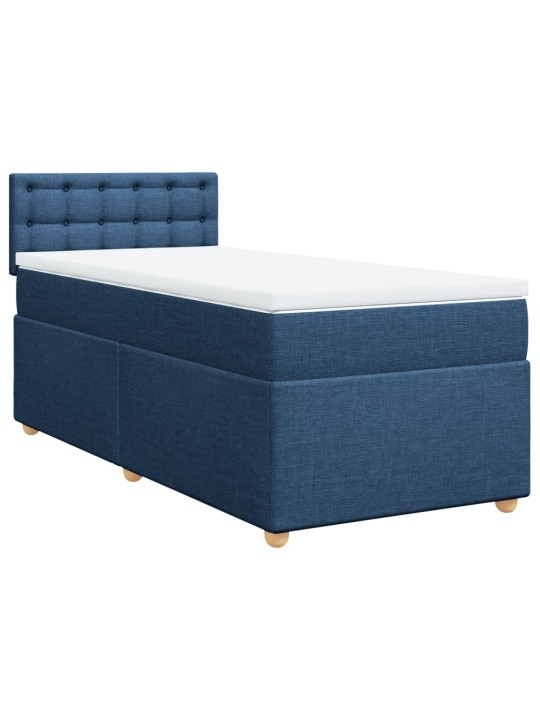 Box spring postel s matrací modrá 80x200 cm textil
