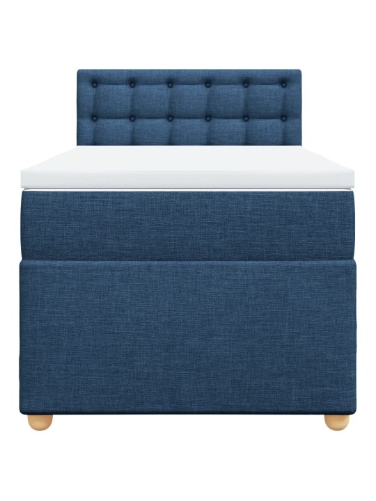 Box spring postel s matrací modrá 80x200 cm textil