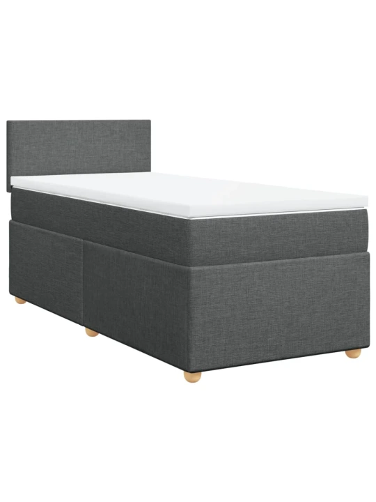 Box spring postel s matrací tmavě šedá 90x190 cm textil