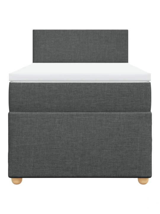 Box spring postel s matrací tmavě šedá 90x190 cm textil