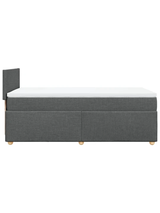 Box spring postel s matrací tmavě šedá 90x190 cm textil