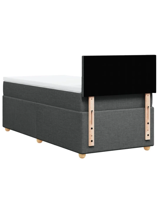 Box spring postel s matrací tmavě šedá 90x190 cm textil