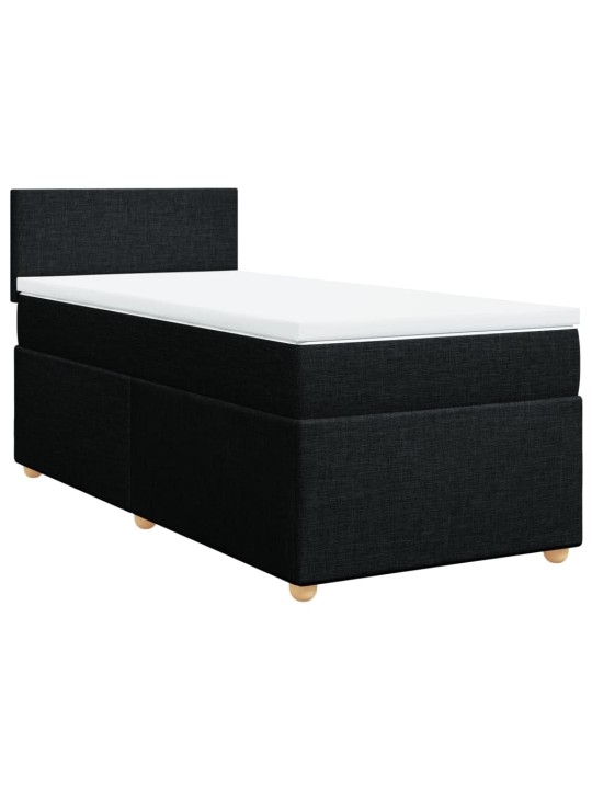 Box spring postel s matrací černá 90x190 cm textil