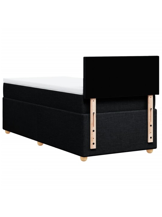 Box spring postel s matrací černá 90x190 cm textil