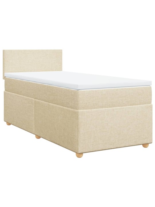 Box spring postel s matrací krémová 90x190 cm textil
