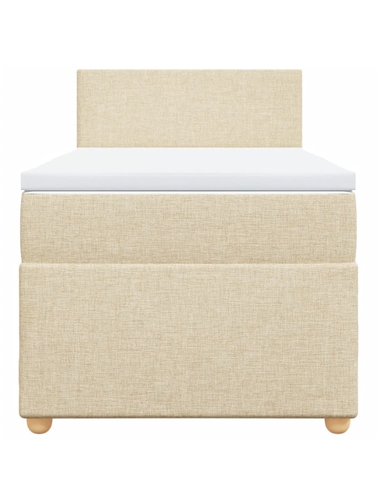 Box spring postel s matrací krémová 90x190 cm textil