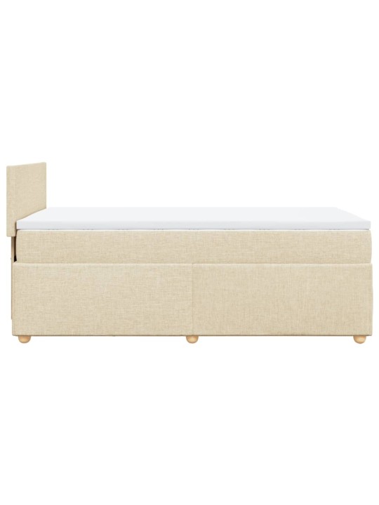 Box spring postel s matrací krémová 90x190 cm textil