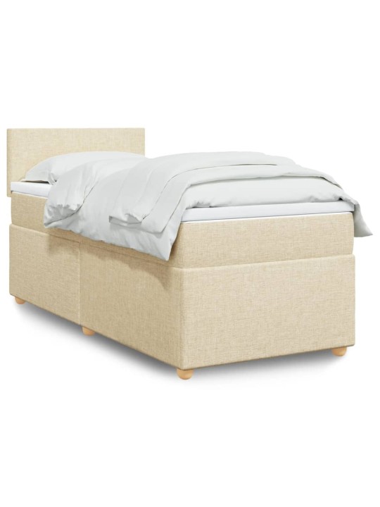 Box spring postel s matrací krémová 90x190 cm textil