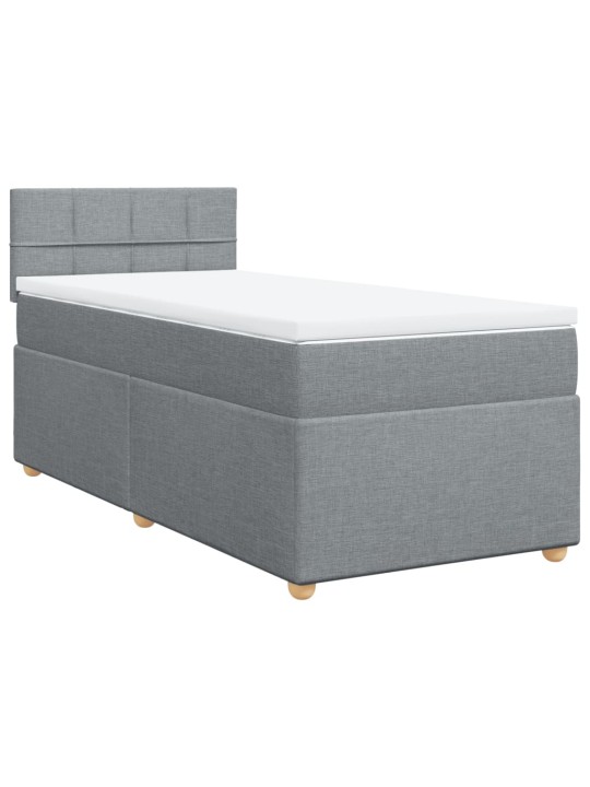 Box spring postel s matrací světle šedá 90x190 cm textil