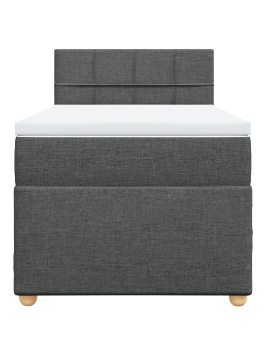 Box spring postel s matrací tmavě šedá 90x190 cm textil