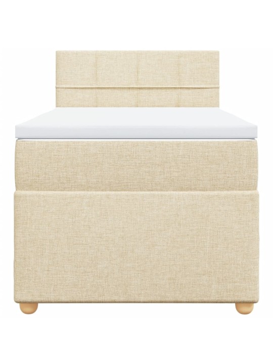 Box spring postel s matrací krémová 90x190 cm textil