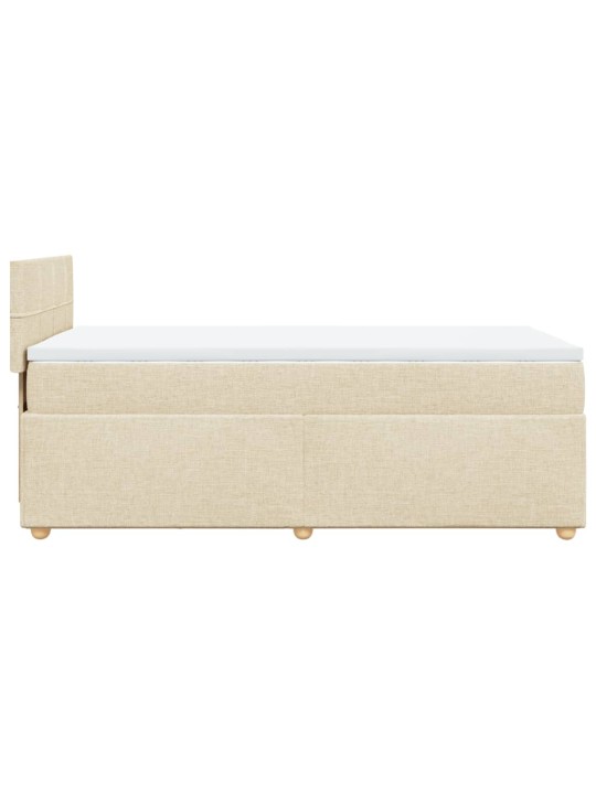 Box spring postel s matrací krémová 90x190 cm textil