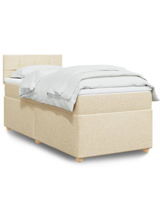 Box spring postel s matrací krémová 90x190 cm textil