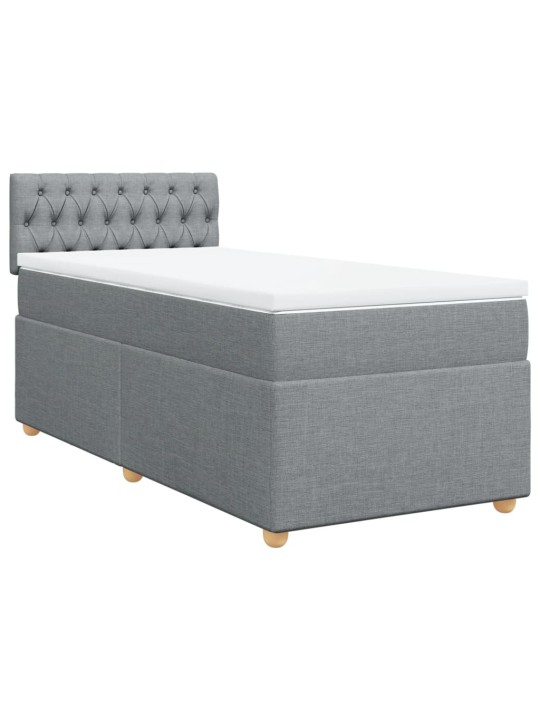 Box spring postel s matrací světle šedá 90x190 cm textil