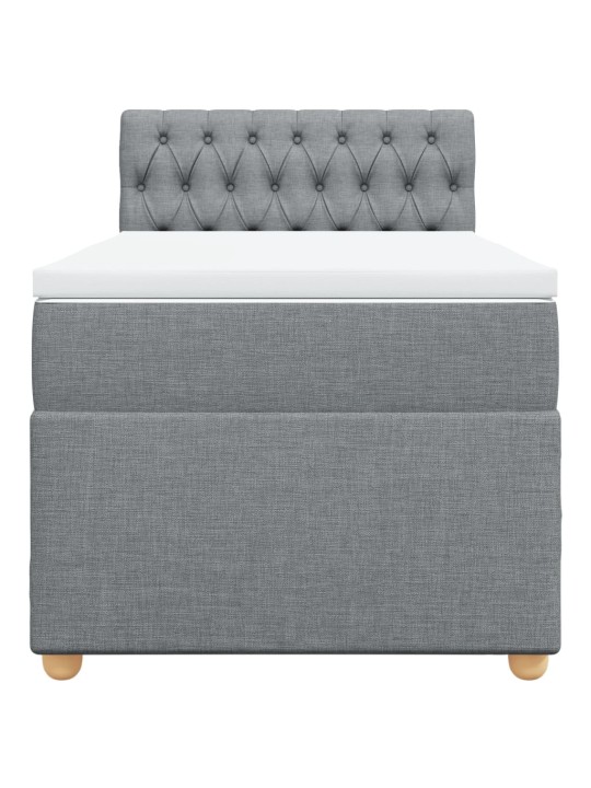 Box spring postel s matrací světle šedá 90x190 cm textil