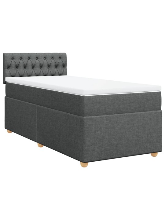 Box spring postel s matrací tmavě šedá 90x190 cm textil