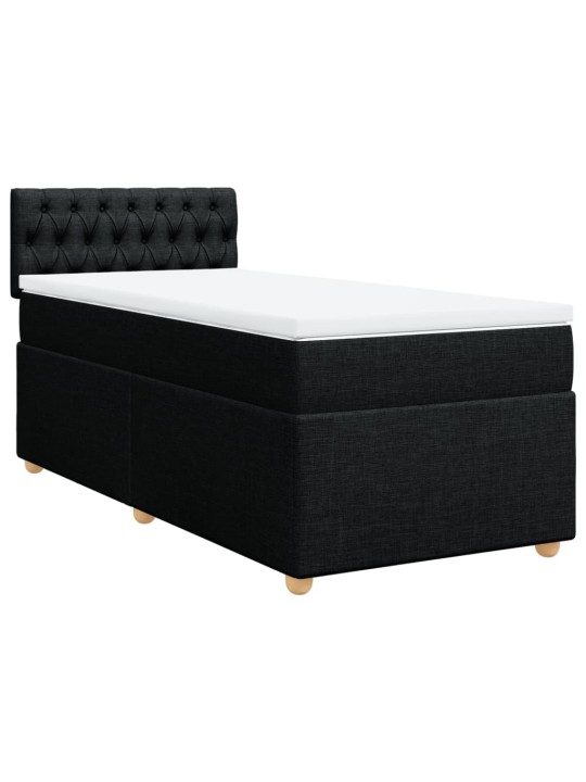 Box spring postel s matrací černá 90x190 cm textil