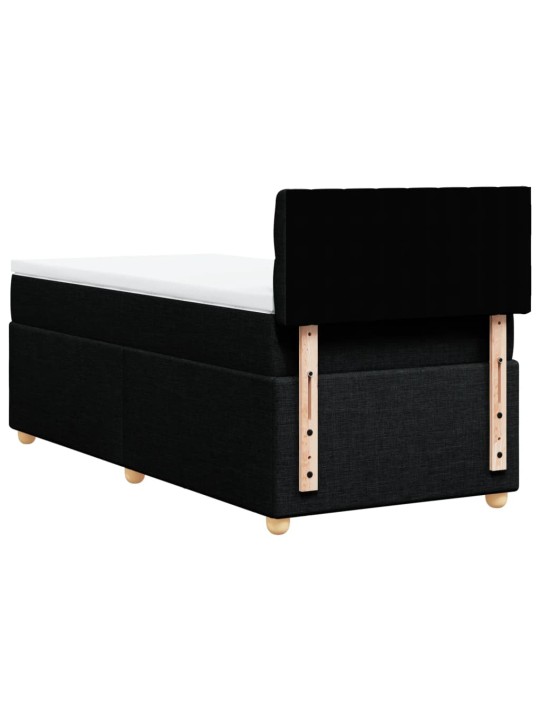 Box spring postel s matrací černá 90x190 cm textil