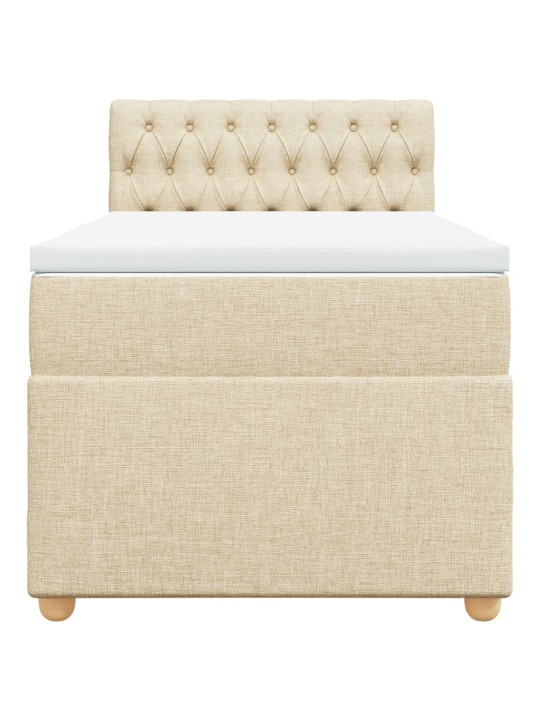 Box spring postel s matrací krémová 90x190 cm textil