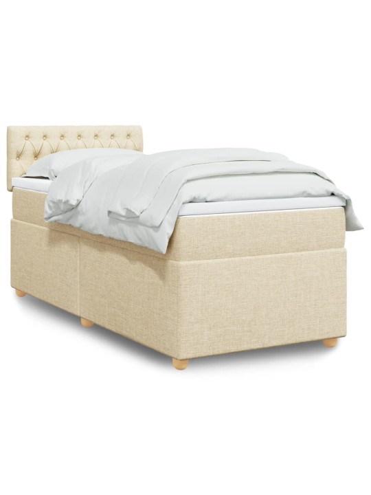 Box spring postel s matrací krémová 90x190 cm textil