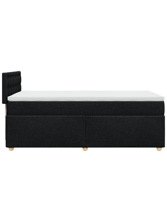 Box spring postel s matrací černá 90x190 cm textil