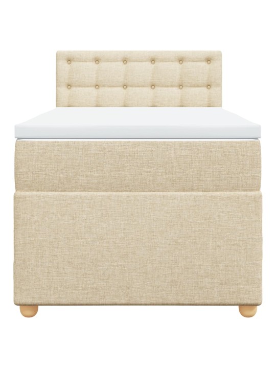 Box spring postel s matrací krémová 90x190 cm textil