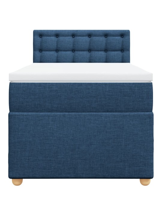 Box spring postel s matrací modrá 90x190 cm textil