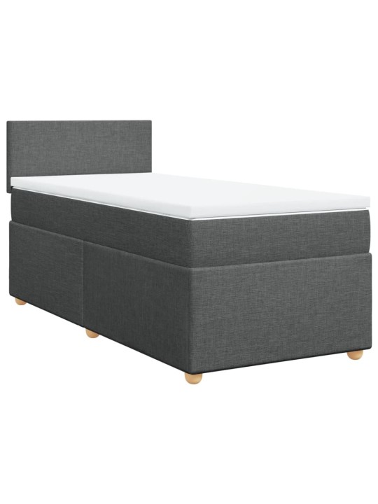 Box spring postel s matrací tmavě šedá 90x200 cm textil